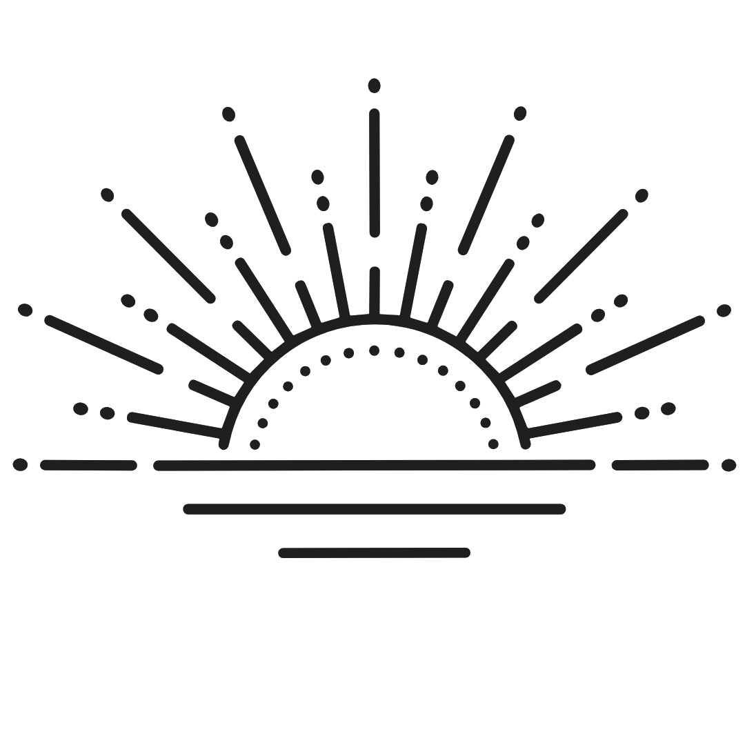 Sunrise temporary tattoo with rays and horizon - 2 | Temporalis