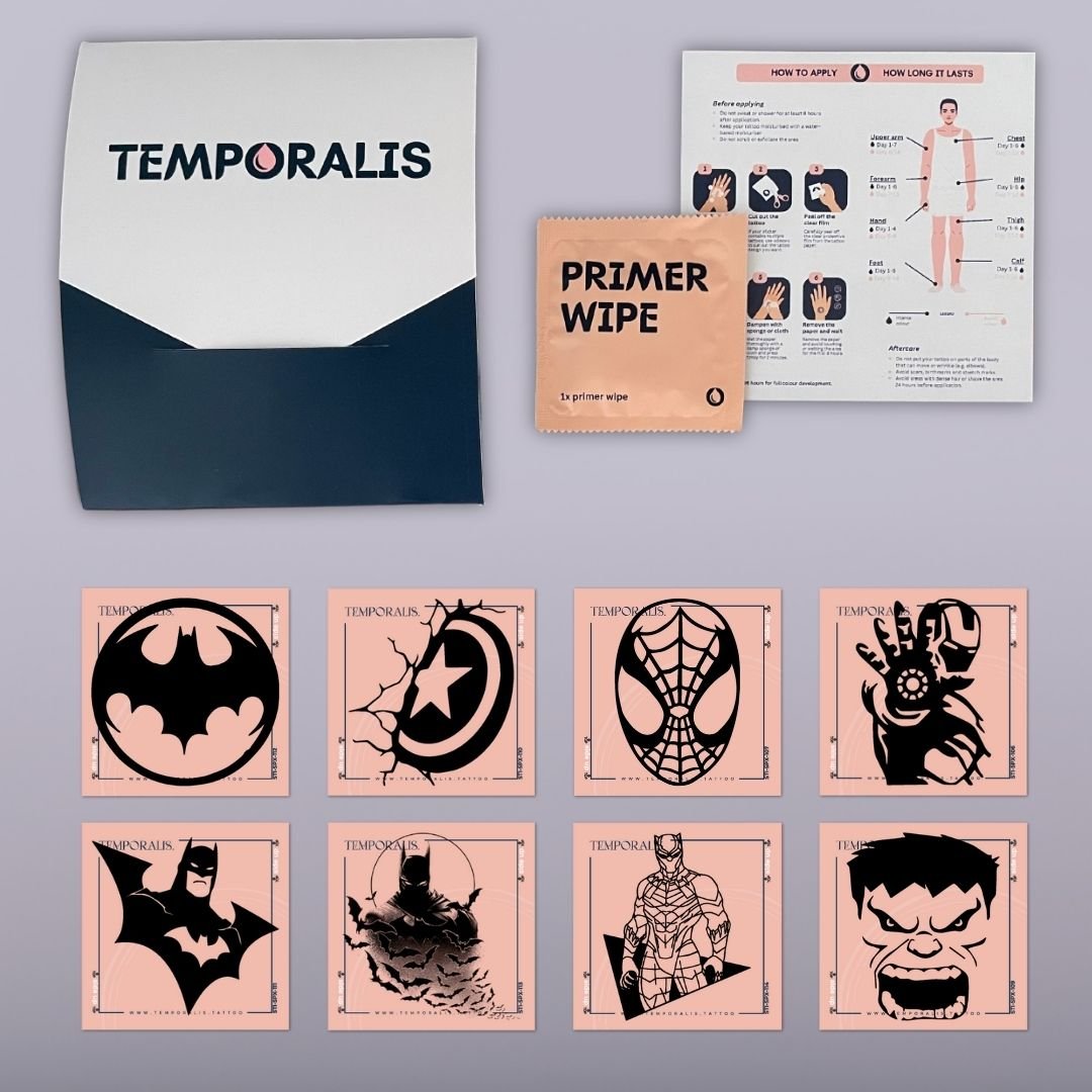 Superheroes - Tattoo Kit (8 tattoos) 2 - Temporalis