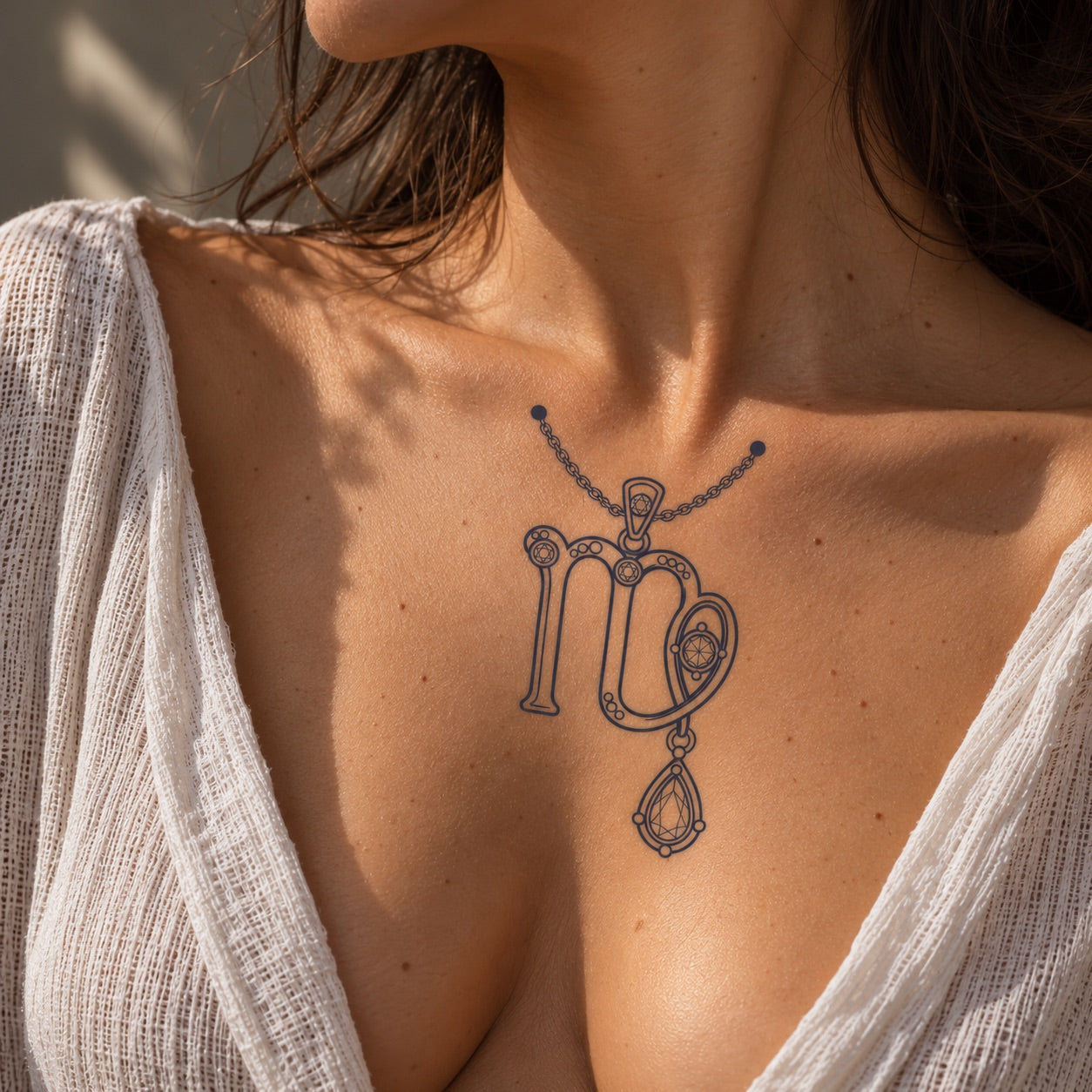 Virgo Jewel Zodiac Tattoo