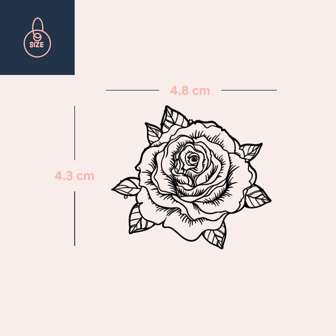 Temporary rose tattoo with leaves - 4 | Temporalis