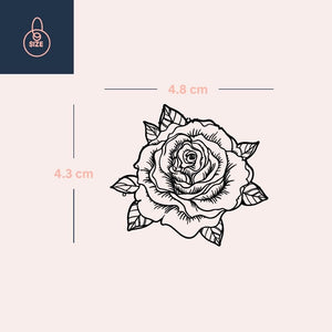 Temporary rose tattoo with leaves - 4 | Temporalis