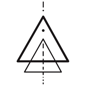 Temporary tattoo with layered geometric triangles and dotted line - 2 | Temporalis