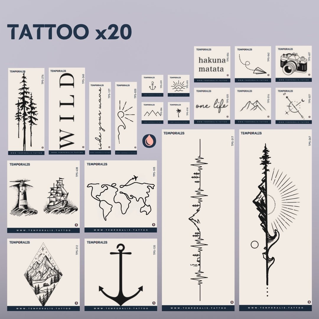 The adventurer - Premium tattoo box, for men (20 tattoos) 1 - Temporalis