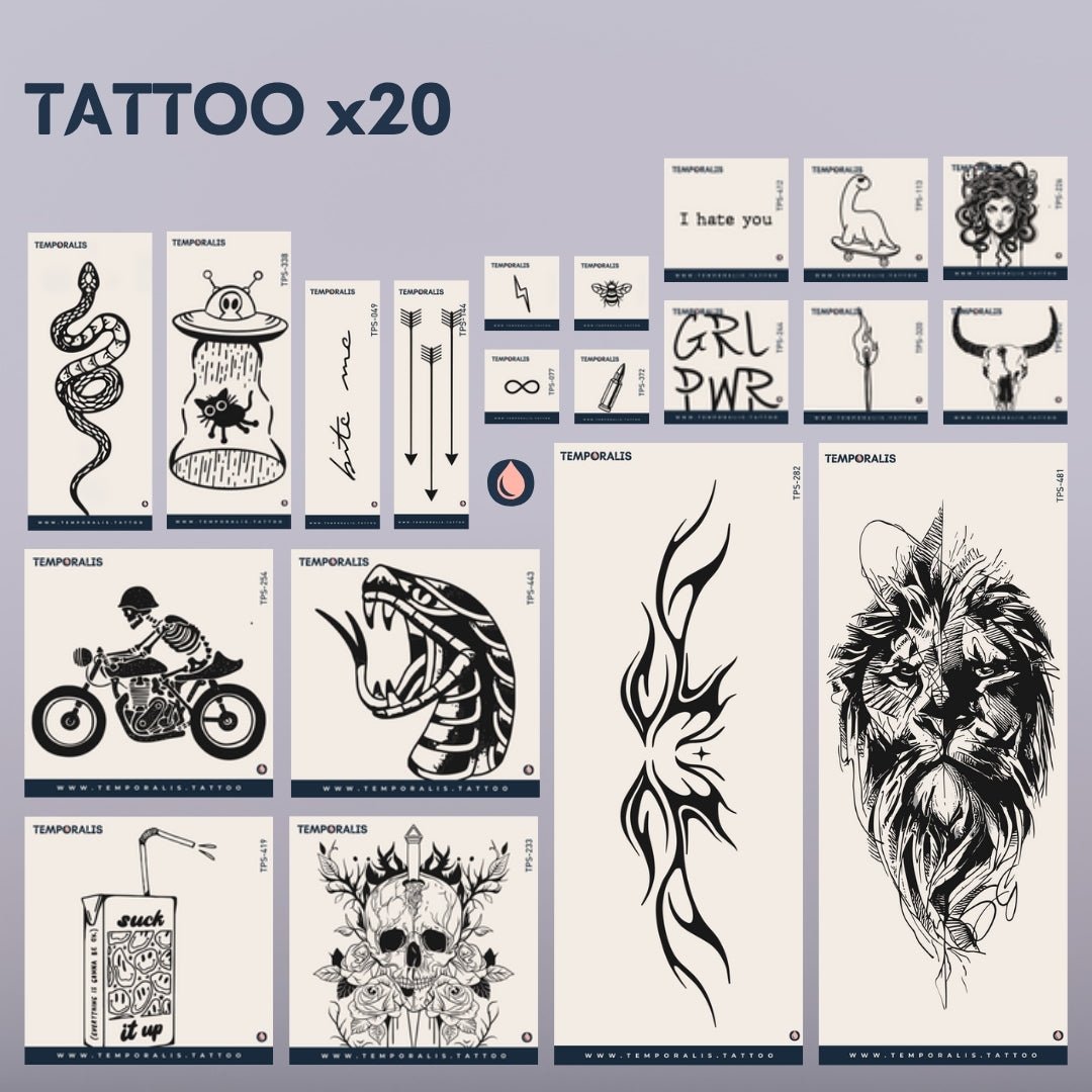 The rebel - Premium tattoo box, for women (20 tattoos) 1 - Temporalis