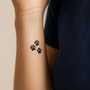 Three Paw Prints Temporary Tattoo - 1 | Temporalis