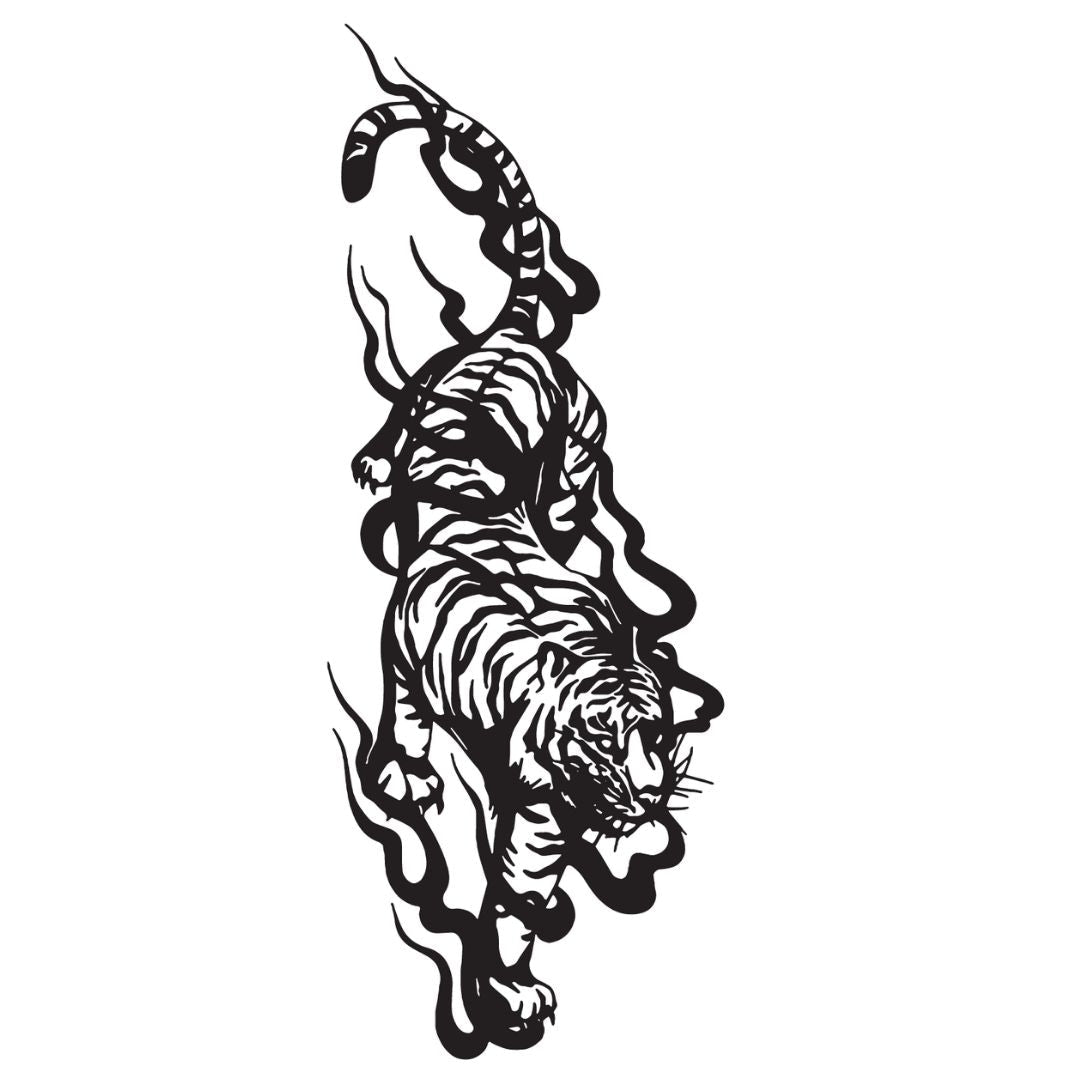 Tiger in Flames Tattoo - 2 | Temporalis