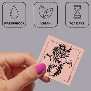 Tribal dragon temporary tattoo - 3 | Temporalis