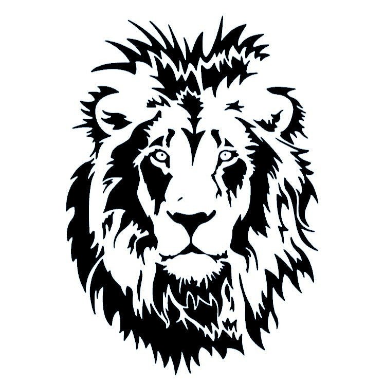 Tribal Lion Head Temporary Tattoo - 2 | Temporalis