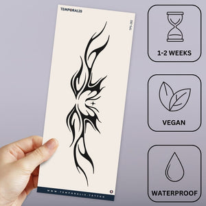 Tribal phoenix with spread wings temporary tattoo - 3 | Temporalis