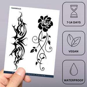 Tribal & Rose Vine Tattoo - 3 | Temporalis