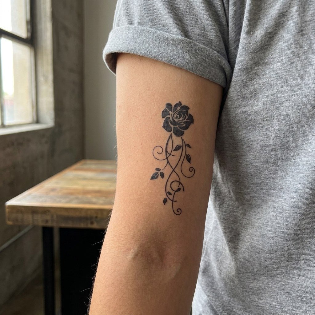 Tribal & Rose Vine Tattoo - 1 | Temporalis