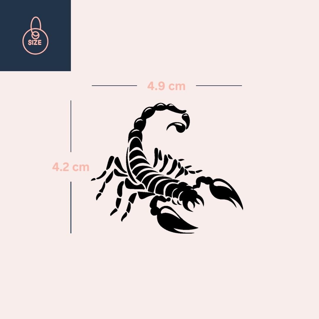 Tribal Scorpion Temporary Tattoo - 4 | Temporalis