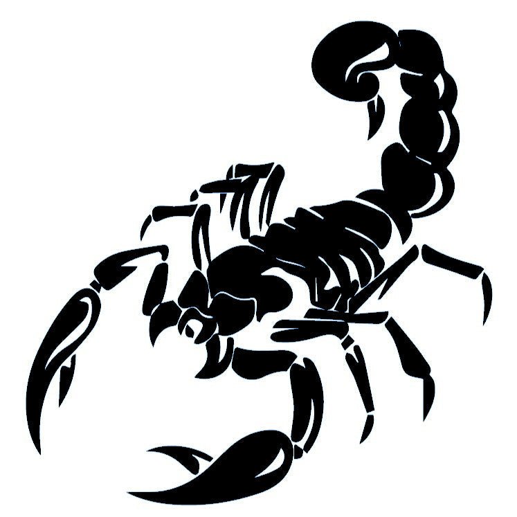 Tribal Scorpion Temporary Tattoo - 2 | Temporalis