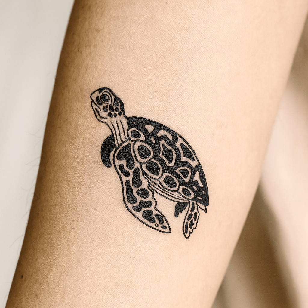 Tribal Sea Turtle Temporary Tattoo - 1 | Temporalis