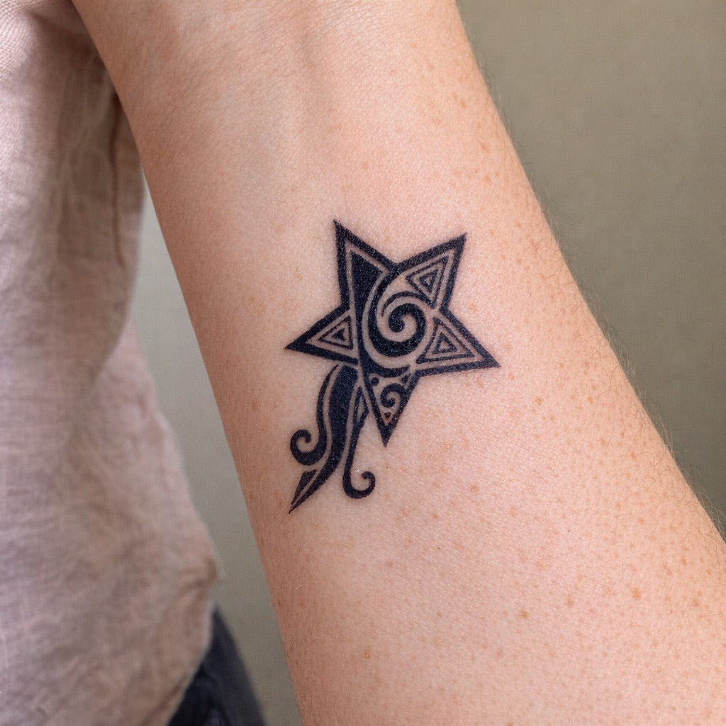 Tribal Shooting Star Tattoo - 1 | Temporalis