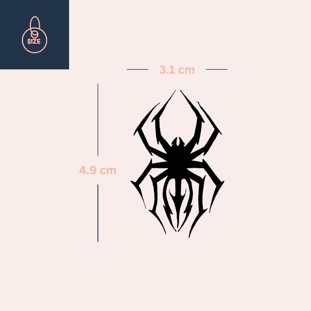 Tribal Spider Temporary Tattoo - 4 | Temporalis