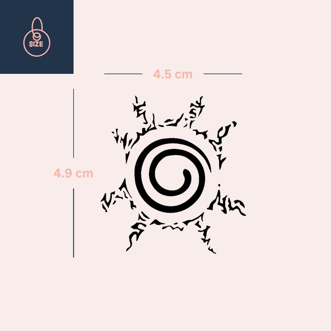 Tribal Spiral Sun Temporary Tattoo - 4 | Temporalis