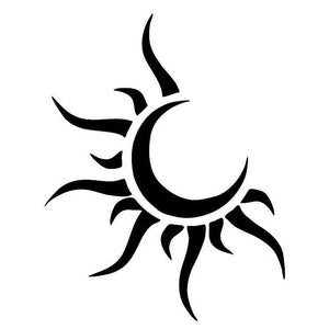 Tribal Sun & Crescent Moon Temporary Tattoo - 2 | Temporalis