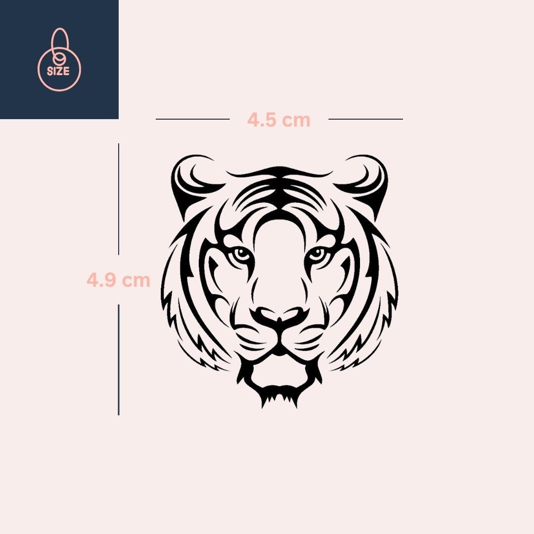 Tribal tiger head temporary tattoo - 4 | Temporalis