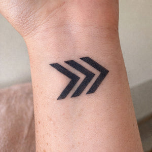 Triple Chevron Arrow Tattoo - 1 | Temporalis