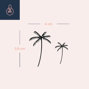Twin palms fine line temporary tattoo - 4 | Temporalis