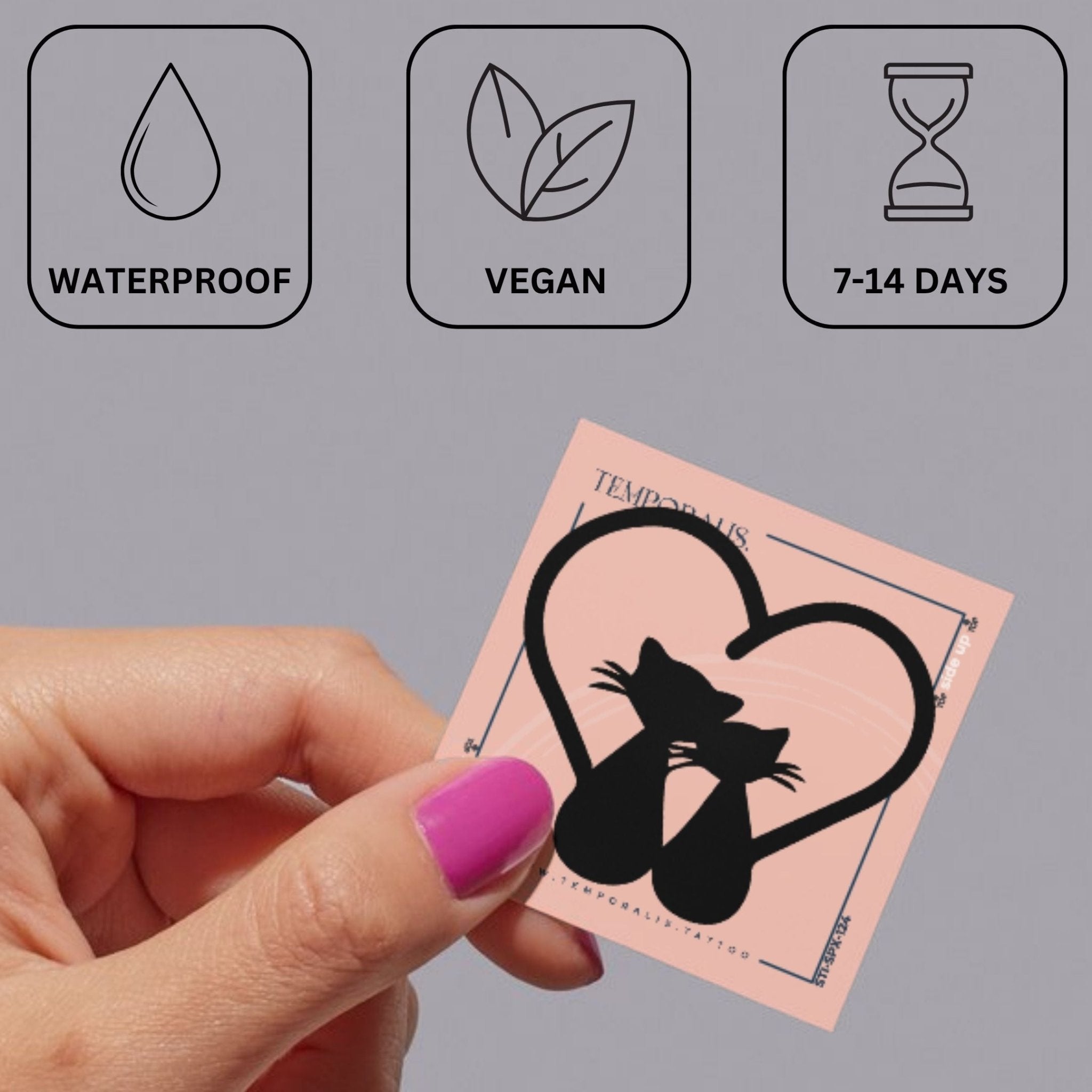 Two cats forming a heart temporary tattoo - 3 | Temporalis
