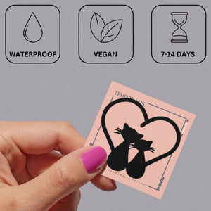 Two cats forming a heart temporary tattoo - 3 | Temporalis