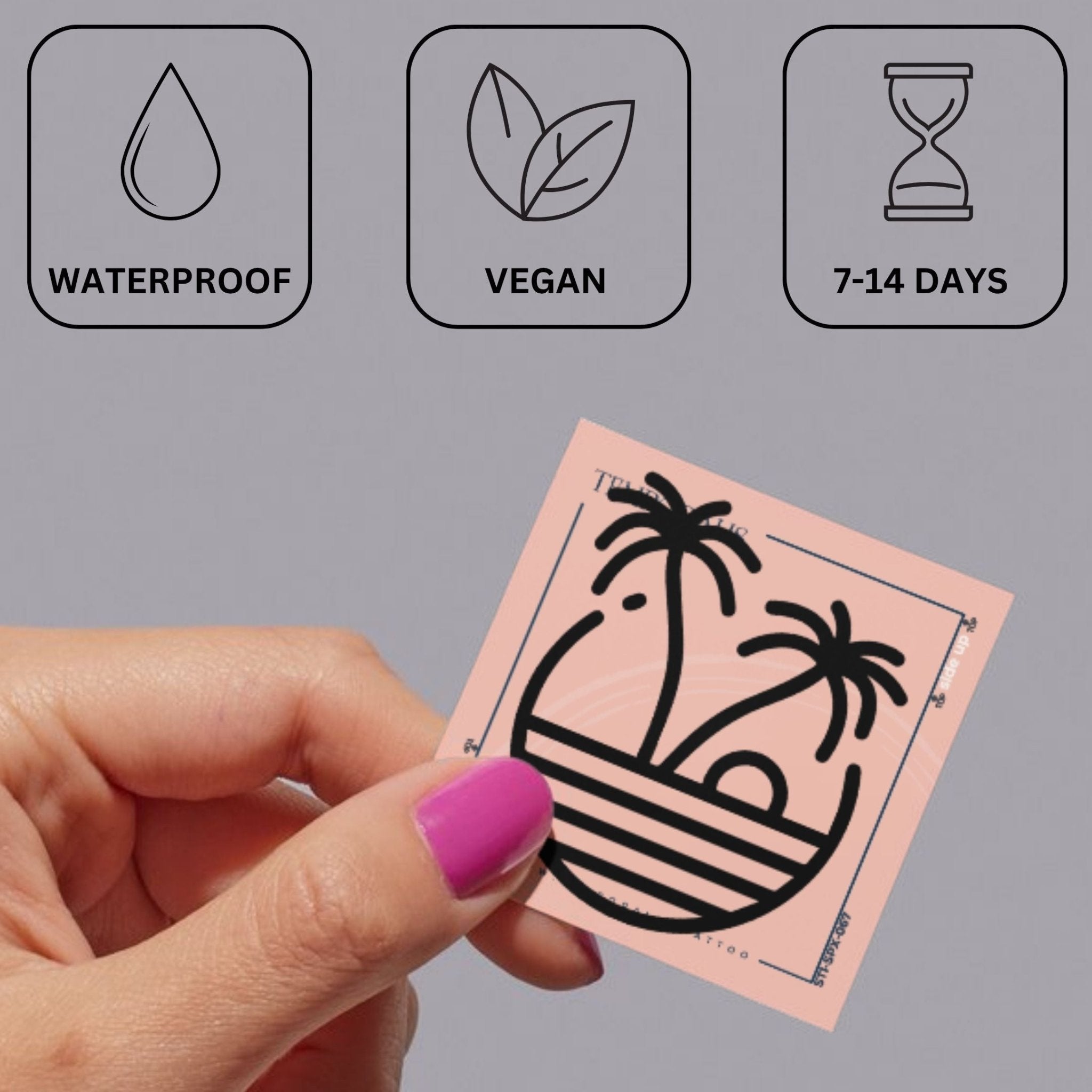 Two palm trees and sunset temporary tattoo - 3 | Temporalis