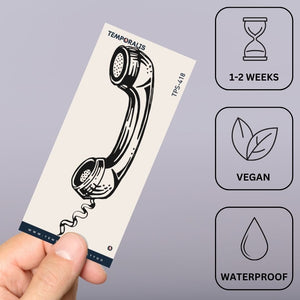 Vintage phone handset temporary tattoo - 3 | Temporalis