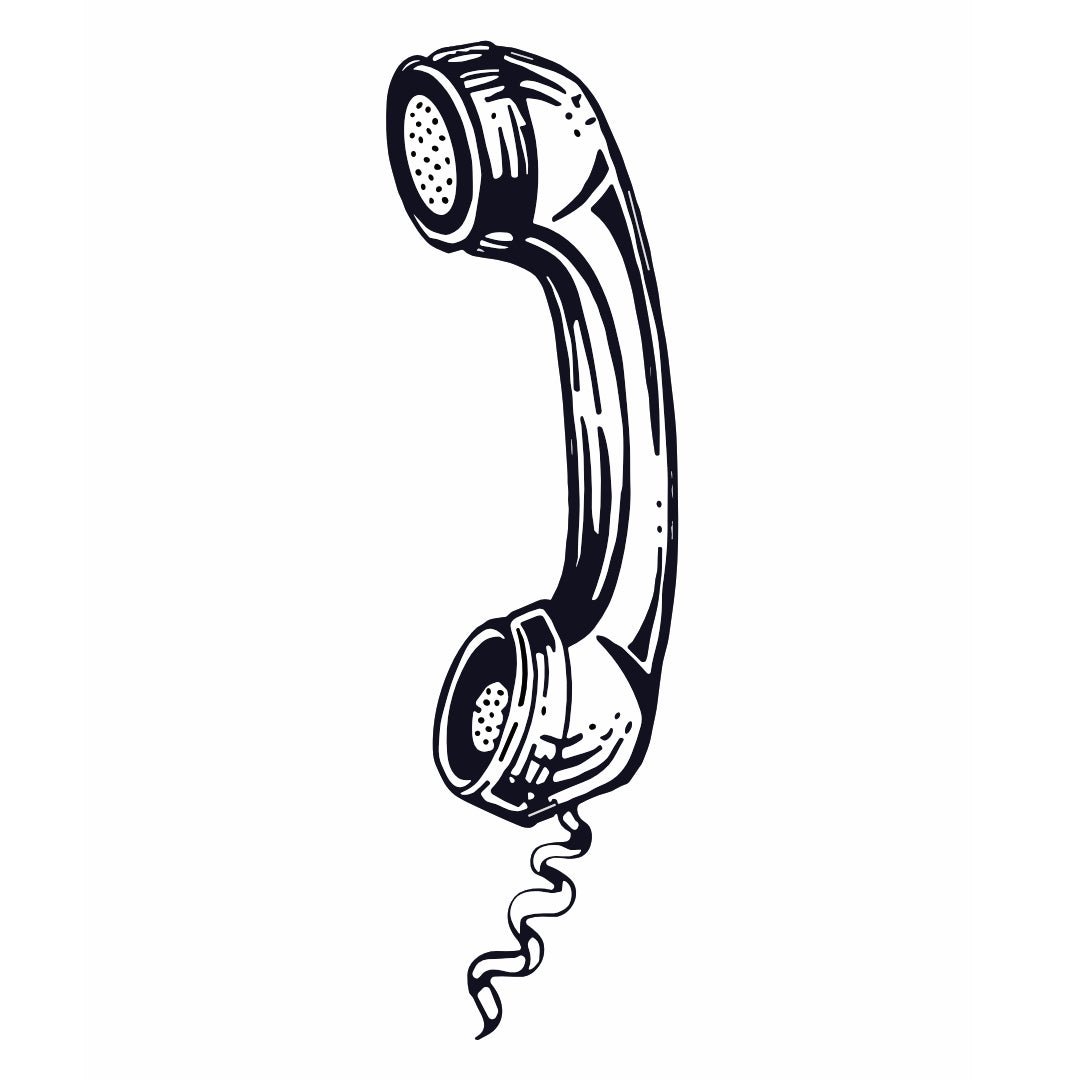 Vintage phone handset temporary tattoo - 2 | Temporalis
