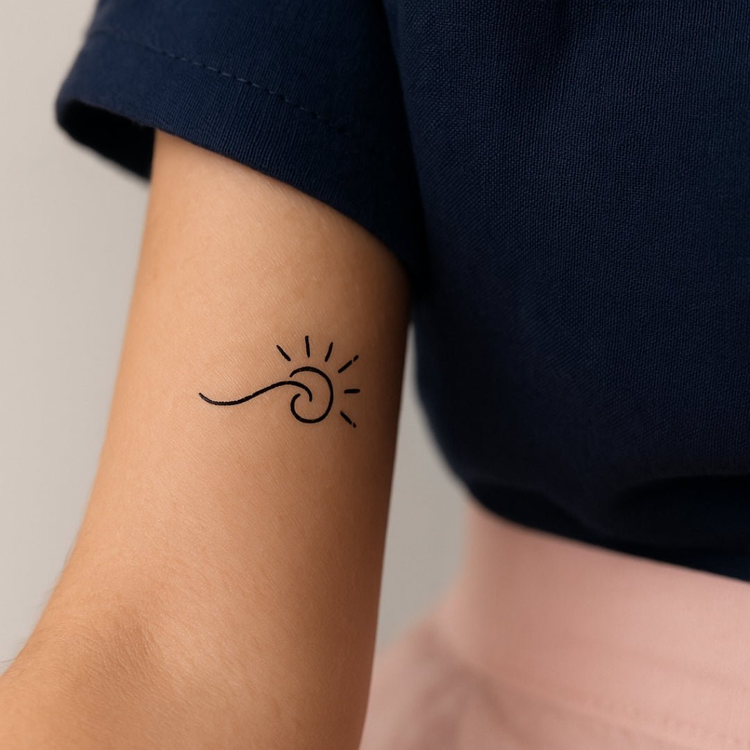 Wave and sunburst temporary tattoo - 1 | Temporalis