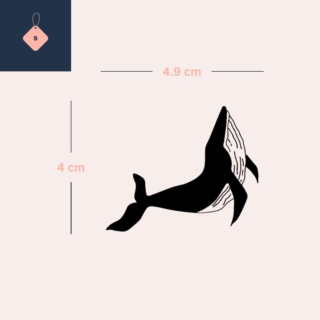 Whale Silhouette Temporary Tattoo 3 - Temporalis
