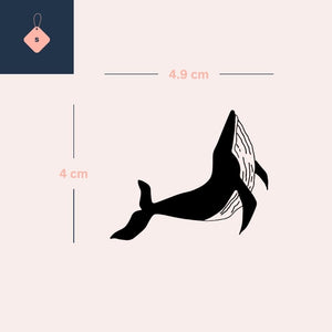 Whale Silhouette Temporary Tattoo - 4 | Temporalis