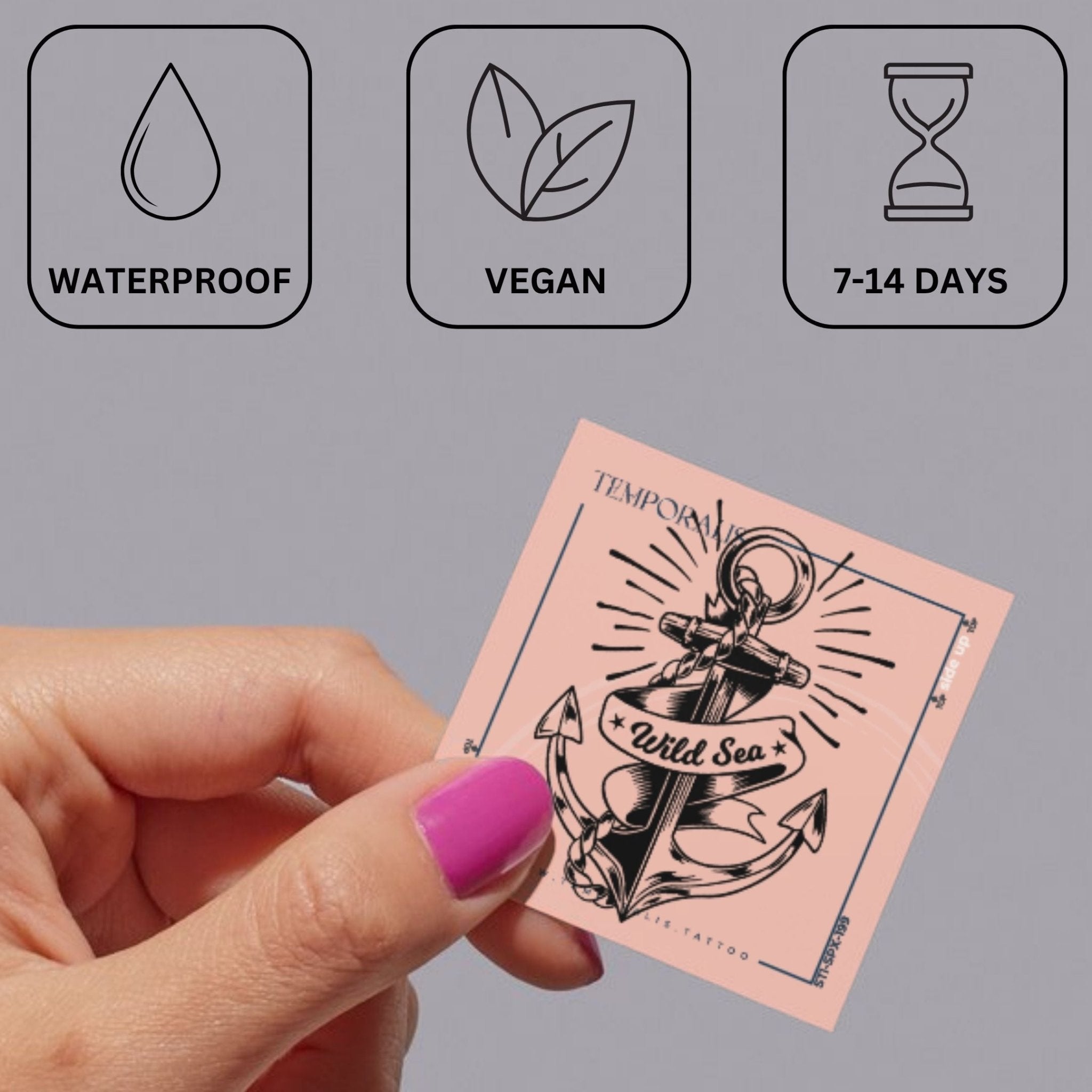 Wild Sea Anchor temporary tattoo - 3 | Temporalis
