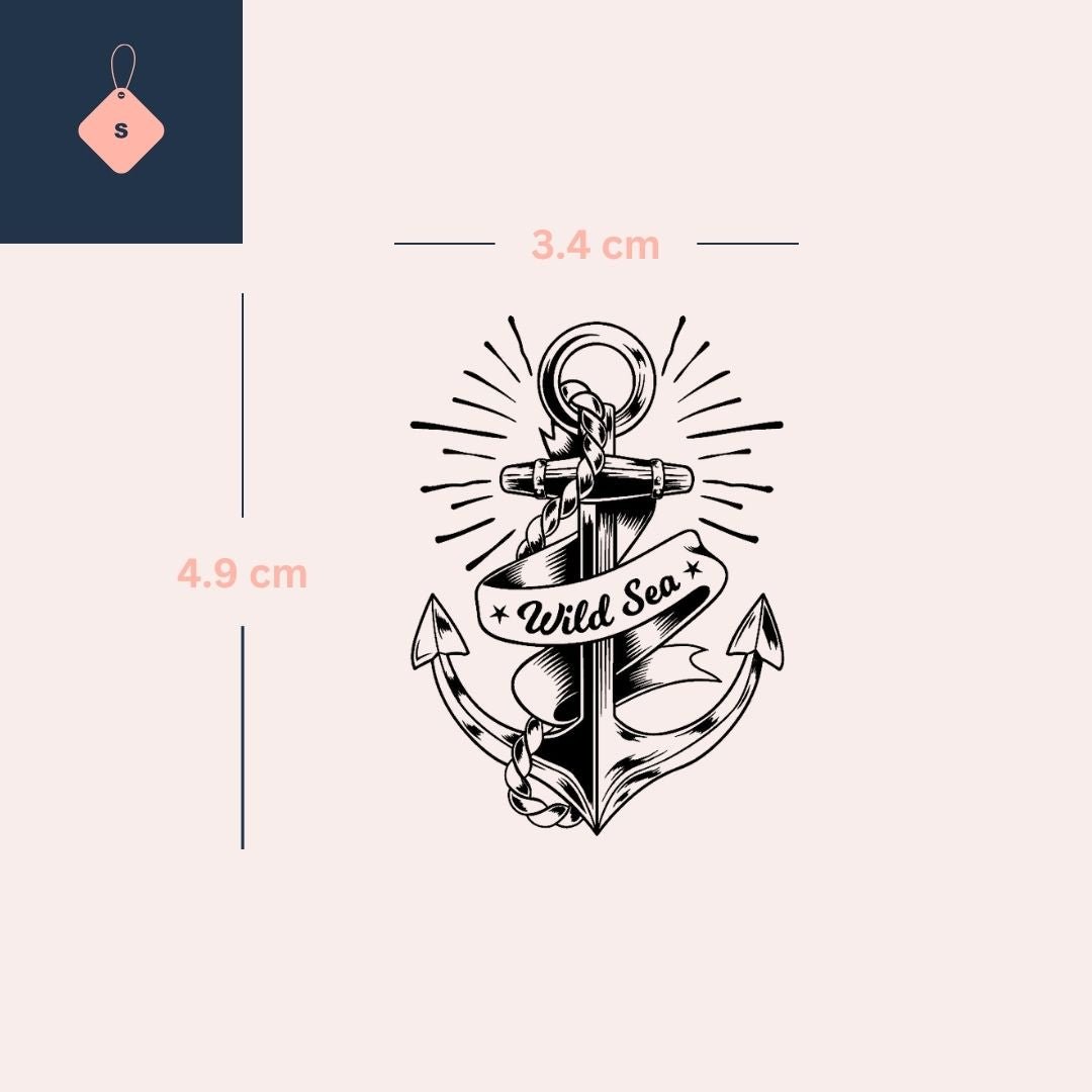 Wild Sea Anchor temporary tattoo 3 - Temporalis