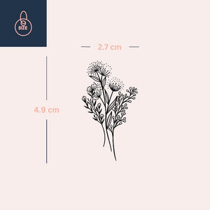 Wildflower bouquet temporary tattoo - 4 | Temporalis