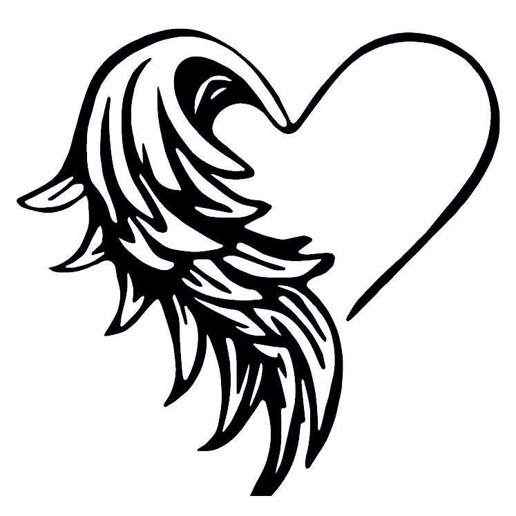 Winged Heart Temporary Tattoo - 2 | Temporalis
