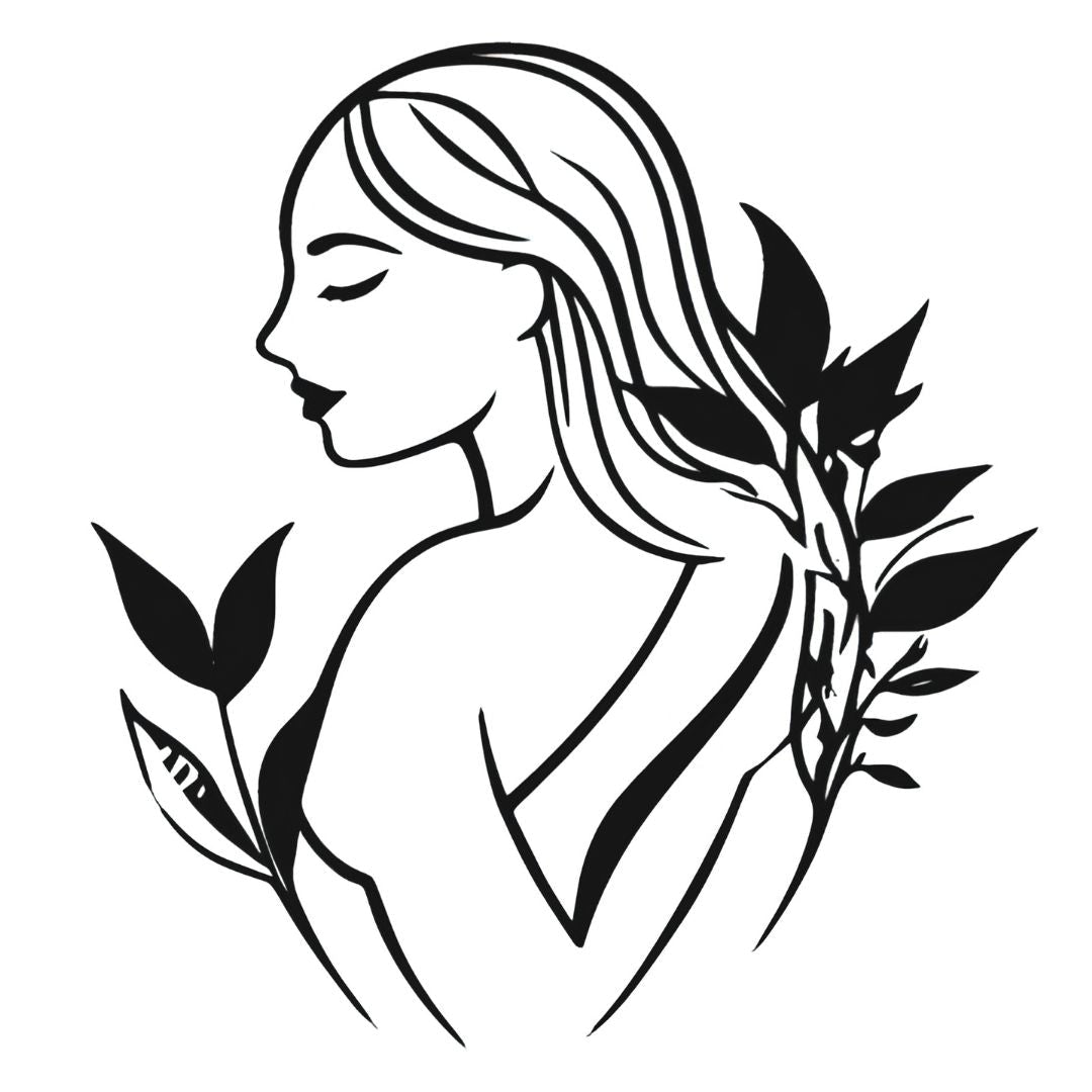Woman With Botanical Leaves Tattoo - 2 | Temporalis