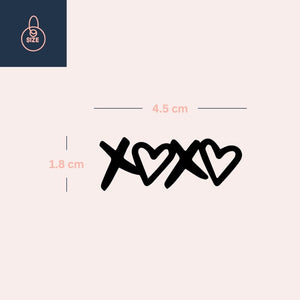 XOXO Hearts temporary tattoo - 4 | Temporalis