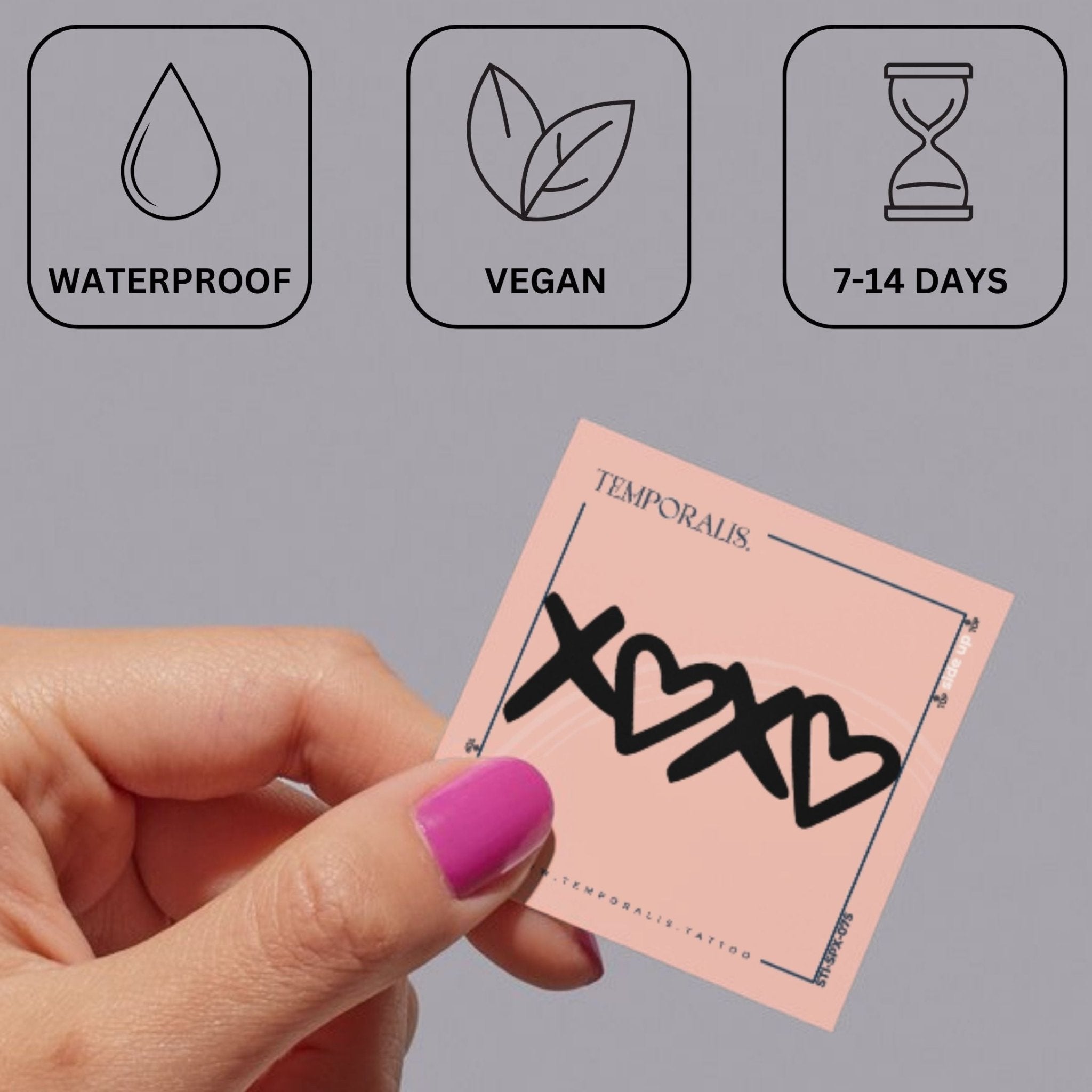 XOXO Hearts temporary tattoo - 3 | Temporalis