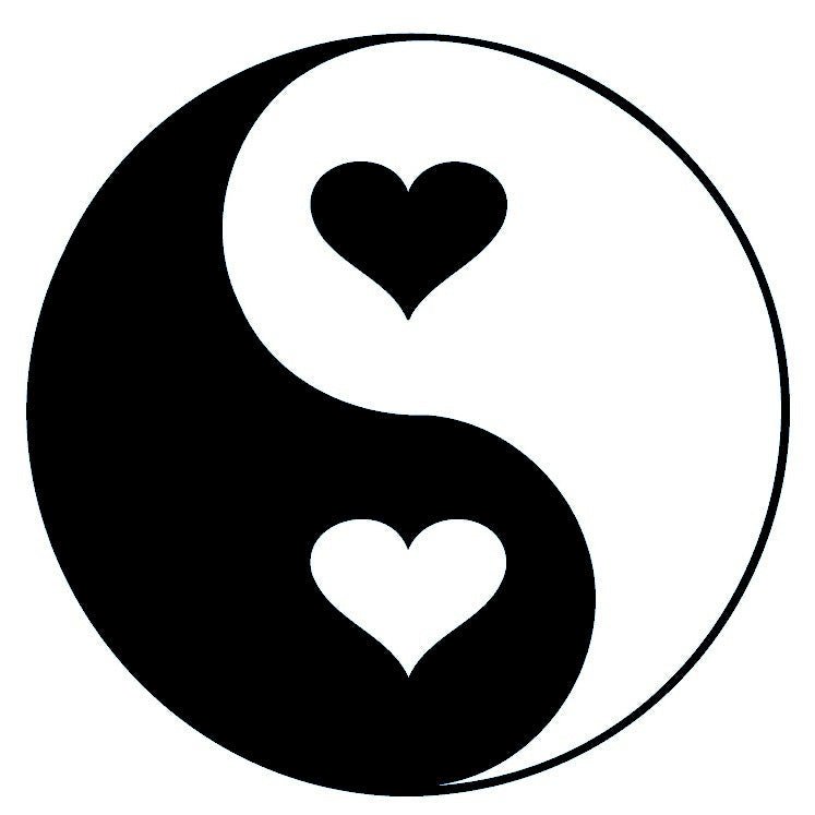 Yin Yang Hearts Temporary Tattoo - 2 | Temporalis