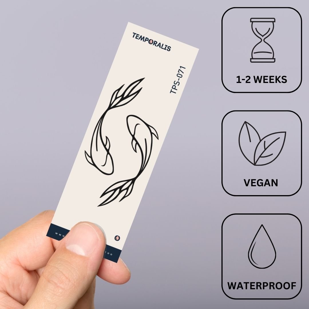 Yin - Yang Koi Fish Temporary Tattoo - 3 | Temporalis