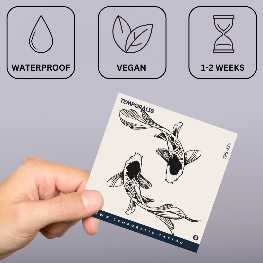 Yin - yang koi fish temporary tattoo - 3 | Temporalis